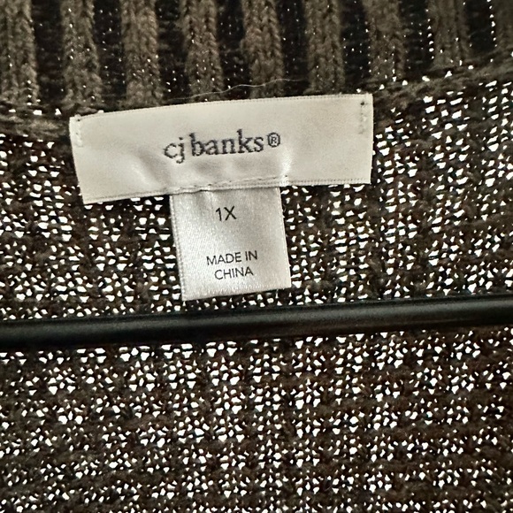 CJ Banks Brown Zip-Up Sweater Vest - Picture 2 of 3